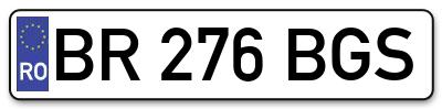Placuta inmatriculare numar auto  BR-276-BGS, BR 276 BGS, BR276BGS