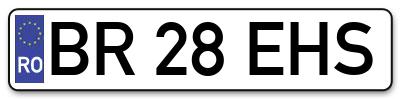 Placuta inmatriculare numar auto  BR-28-EHS, BR 28 EHS, BR28EHS