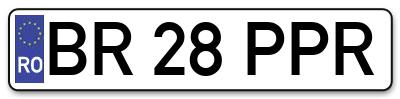Placuta inmatriculare numar auto  BR-28-PPR, BR 28 PPR, BR28PPR