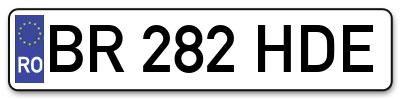 Placuta inmatriculare numar auto  BR-282-HDE, BR 282 HDE, BR282HDE