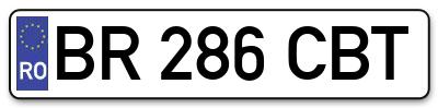 Placuta inmatriculare numar auto  BR-286-CBT, BR 286 CBT, BR286CBT