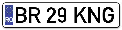 Placuta inmatriculare numar auto  BR-29-KNG, BR 29 KNG, BR29KNG