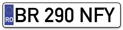 Placuta inmatriculare numar auto  BR-290-NFY, BR 290 NFY, BR290NFY