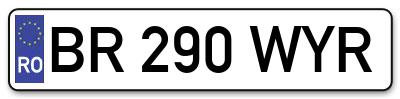 Placuta inmatriculare numar auto  BR-290-WYR, BR 290 WYR, BR290WYR