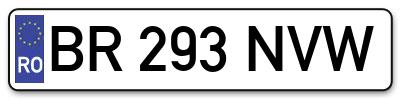 Placuta inmatriculare numar auto  BR-293-NVW, BR 293 NVW, BR293NVW