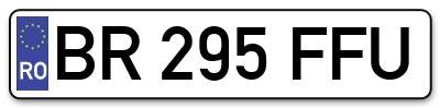 Placuta inmatriculare numar auto  BR-295-FFU, BR 295 FFU, BR295FFU