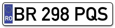 Placuta inmatriculare numar auto  BR-298-PQS, BR 298 PQS, BR298PQS