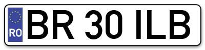 Placuta inmatriculare numar auto  BR-30-ILB, BR 30 ILB, BR30ILB