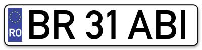 Placuta inmatriculare numar auto  BR-31-ABI, BR 31 ABI, BR31ABI
