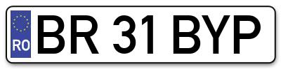 Placuta inmatriculare numar auto  BR-31-BYP, BR 31 BYP, BR31BYP