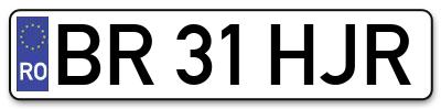 Placuta inmatriculare numar auto  BR-31-HJR, BR 31 HJR, BR31HJR