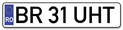 Placuta inmatriculare numar auto  BR-31-UHT, BR 31 UHT, BR31UHT