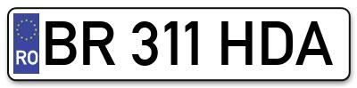Placuta inmatriculare numar auto  BR-311-HDA, BR 311 HDA, BR311HDA
