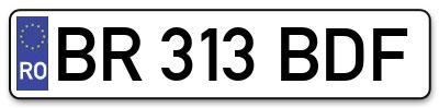 Placuta inmatriculare numar auto  BR-313-BDF, BR 313 BDF, BR313BDF