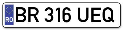 Placuta inmatriculare numar auto  BR-316-UEQ, BR 316 UEQ, BR316UEQ
