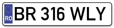 Placuta inmatriculare numar auto  BR-316-WLY, BR 316 WLY, BR316WLY
