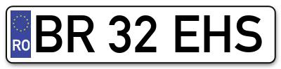 Placuta inmatriculare numar auto  BR-32-EHS, BR 32 EHS, BR32EHS