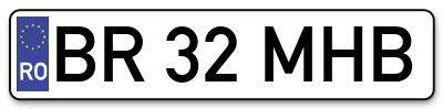 Placuta inmatriculare numar auto  BR-32-MHB, BR 32 MHB, BR32MHB