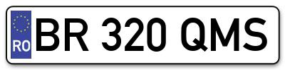 Placuta inmatriculare numar auto  BR-320-QMS, BR 320 QMS, BR320QMS