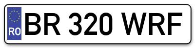 Placuta inmatriculare numar auto  BR-320-WRF, BR 320 WRF, BR320WRF