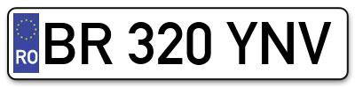 Placuta inmatriculare numar auto  BR-320-YNV, BR 320 YNV, BR320YNV