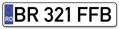 Placuta inmatriculare numar auto  BR-321-FFB, BR 321 FFB, BR321FFB