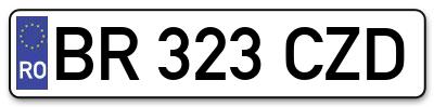 Placuta inmatriculare numar auto  BR-323-CZD, BR 323 CZD, BR323CZD