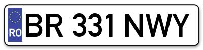 Placuta inmatriculare numar auto  BR-331-NWY, BR 331 NWY, BR331NWY
