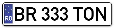 Placuta inmatriculare numar auto  BR-333-TON, BR 333 TON, BR333TON