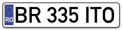 Placuta inmatriculare numar auto  BR-335-ITO, BR 335 ITO, BR335ITO