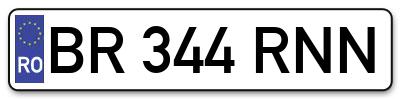 Placuta inmatriculare numar auto  BR-344-RNN, BR 344 RNN, BR344RNN