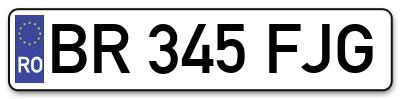 Placuta inmatriculare numar auto  BR-345-FJG, BR 345 FJG, BR345FJG