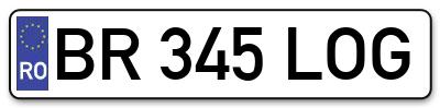 Placuta inmatriculare numar auto  BR-345-LOG, BR 345 LOG, BR345LOG