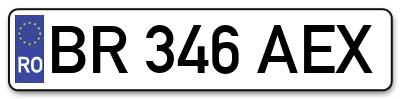 Placuta inmatriculare numar auto  BR-346-AEX, BR 346 AEX, BR346AEX