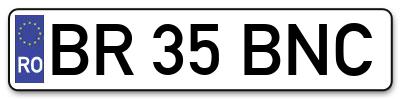 Placuta inmatriculare numar auto  BR-35-BNC, BR 35 BNC, BR35BNC