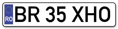 Placuta inmatriculare numar auto  BR-35-XHO, BR 35 XHO, BR35XHO