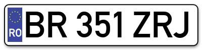 Placuta inmatriculare numar auto  BR-351-ZRJ, BR 351 ZRJ, BR351ZRJ