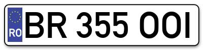 Placuta inmatriculare numar auto  BR-355-OOI, BR 355 OOI, BR355OOI