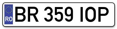 Placuta inmatriculare numar auto  BR-359-IOP, BR 359 IOP, BR359IOP