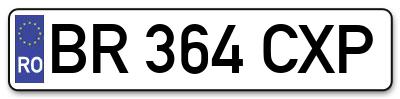 Placuta inmatriculare numar auto  BR-364-CXP, BR 364 CXP, BR364CXP