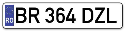 Placuta inmatriculare numar auto  BR-364-DZL, BR 364 DZL, BR364DZL