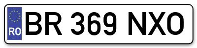Placuta inmatriculare numar auto  BR-369-NXO, BR 369 NXO, BR369NXO