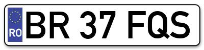Placuta inmatriculare numar auto  BR-37-FQS, BR 37 FQS, BR37FQS