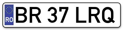 Placuta inmatriculare numar auto  BR-37-LRQ, BR 37 LRQ, BR37LRQ