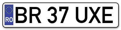 Placuta inmatriculare numar auto  BR-37-UXE, BR 37 UXE, BR37UXE