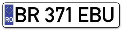 Placuta inmatriculare numar auto  BR-371-EBU, BR 371 EBU, BR371EBU