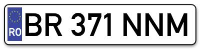 Placuta inmatriculare numar auto  BR-371-NNM, BR 371 NNM, BR371NNM