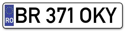 Placuta inmatriculare numar auto  BR-371-OKY, BR 371 OKY, BR371OKY