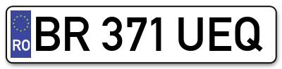 Placuta inmatriculare numar auto  BR-371-UEQ, BR 371 UEQ, BR371UEQ