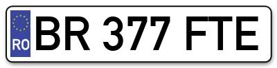 Placuta inmatriculare numar auto  BR-377-FTE, BR 377 FTE, BR377FTE